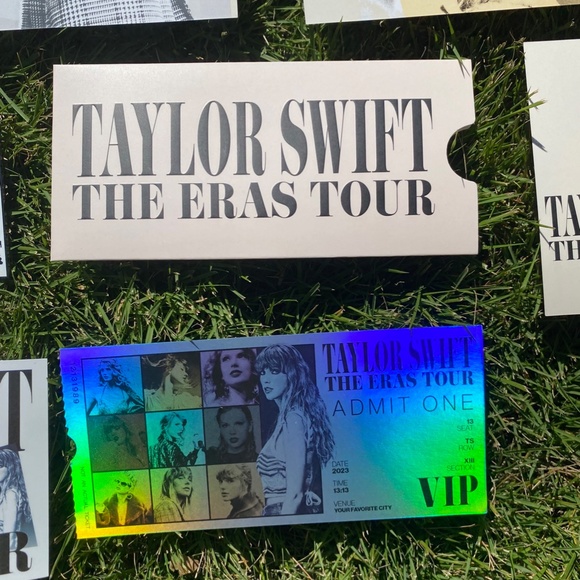 NWT VIP Collectible Eras Tour Pin, Sticker, (10) postcards, & souvenir ticket - Picture 4 of 4